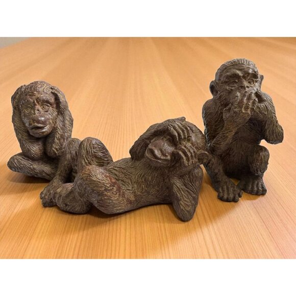 Three Hands Corp Hear No Evil Speak No Evil See No Evil Monkey Figurines Set - Picture 1 of 14